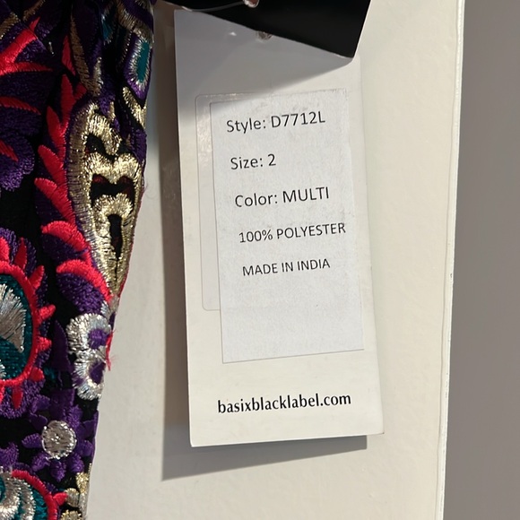 Basix black label maxi gown size 2 NWT peacock colors - Picture 7 of 10